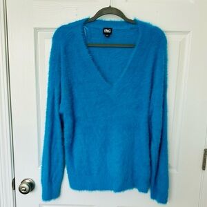 INC International Concepts Women's Vibrant Blue V-Neck Sweater